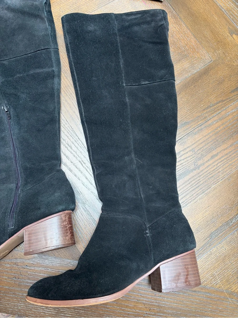 GAP Black Knee High Block Heel Boots Size 11